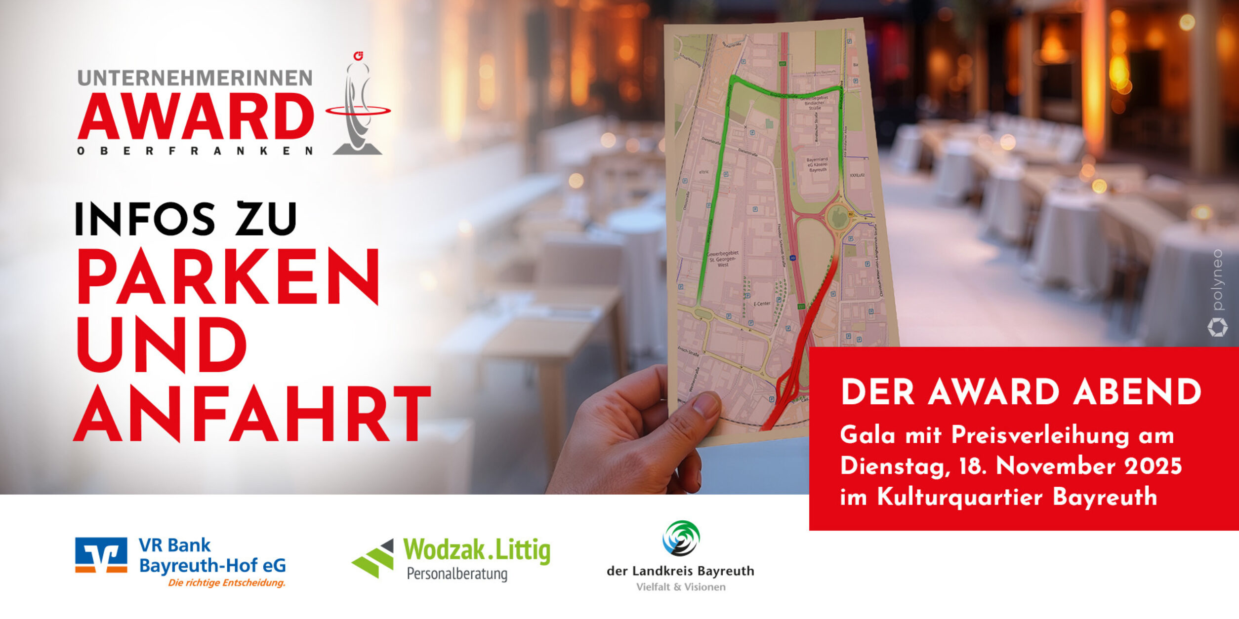 Unternehmerinnen Award 2025 - Informationen zu Anfahrt und Parken