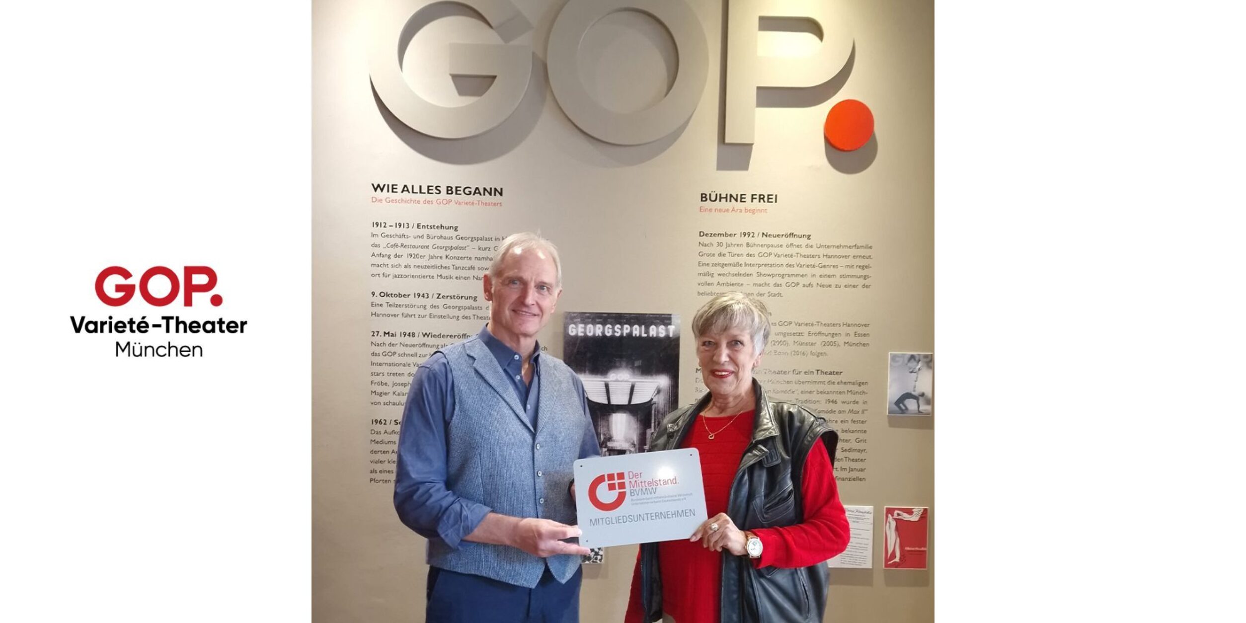 Peter Weil und Christine Matheja bei der Übergabe der BVMW Mitgliedsplakette