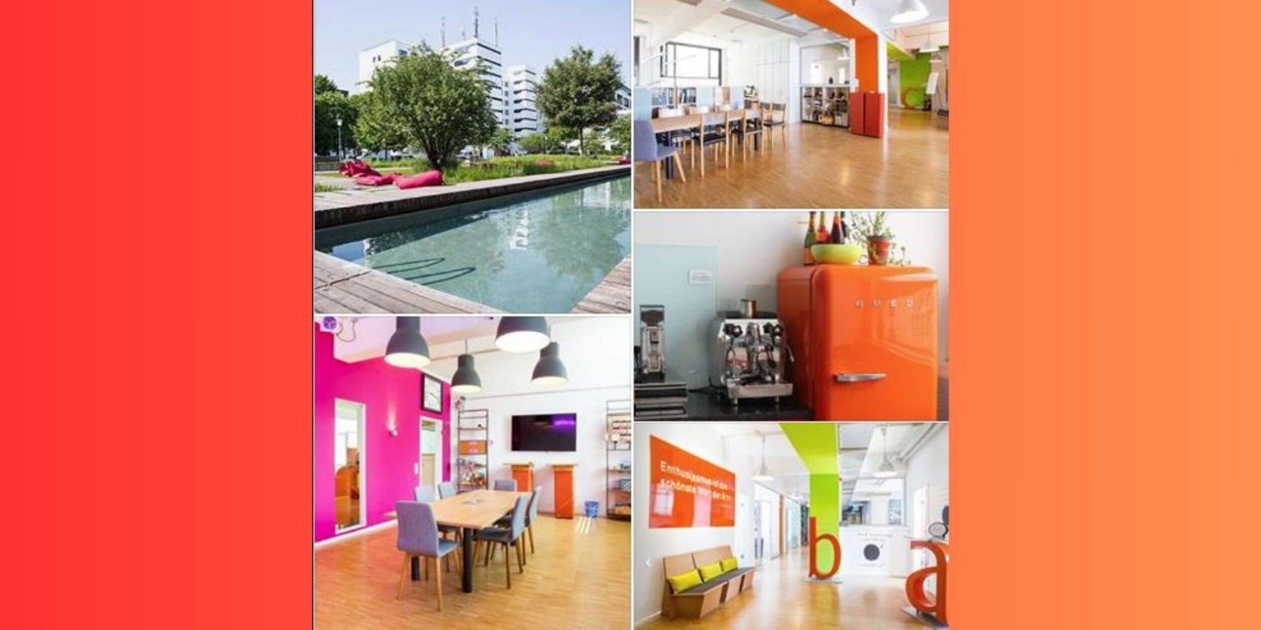 Bildercollage Büro modern, Pool