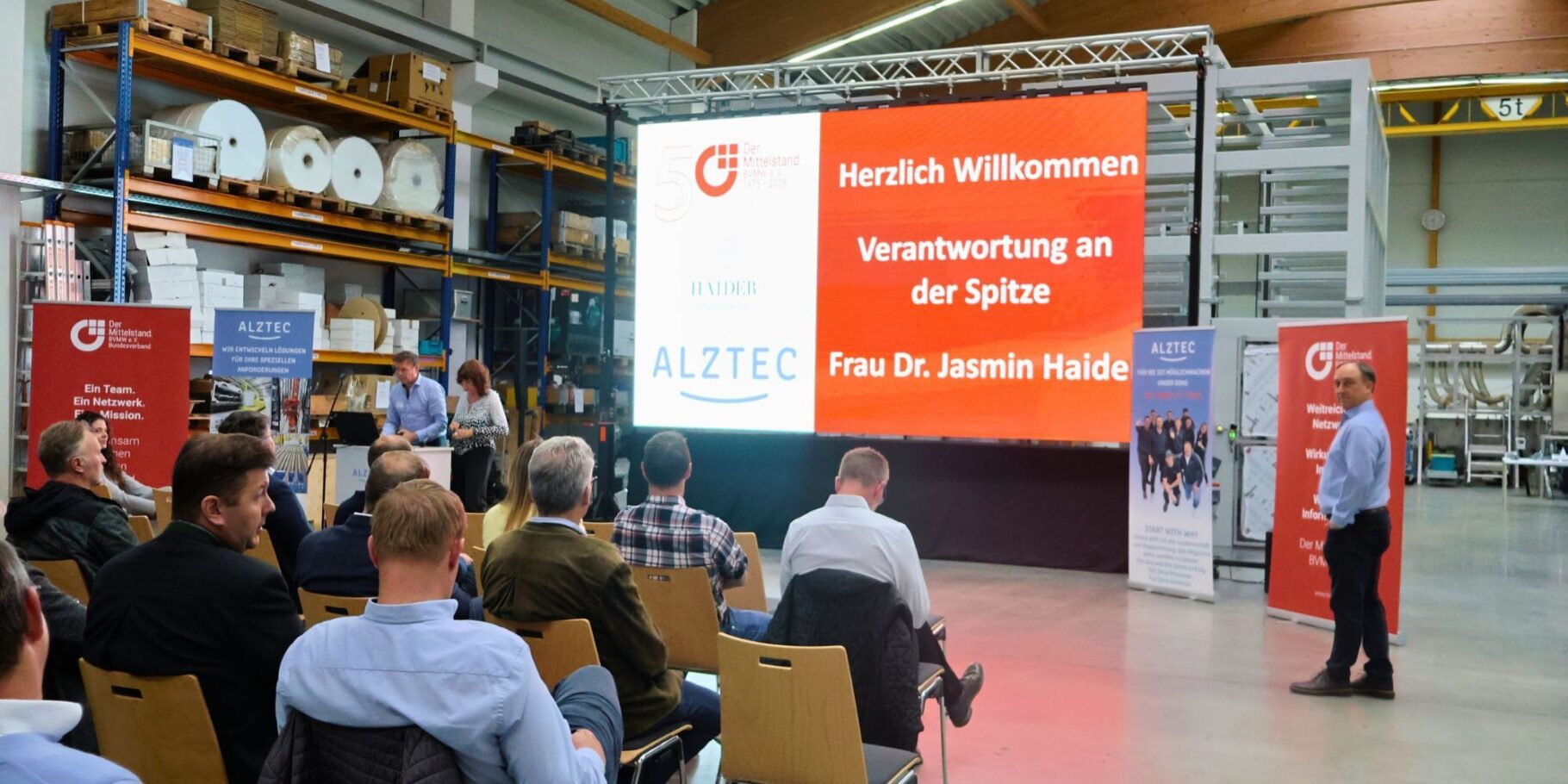 Vortrag in den Produktionshallen der Fa. Alztec in Trostberg