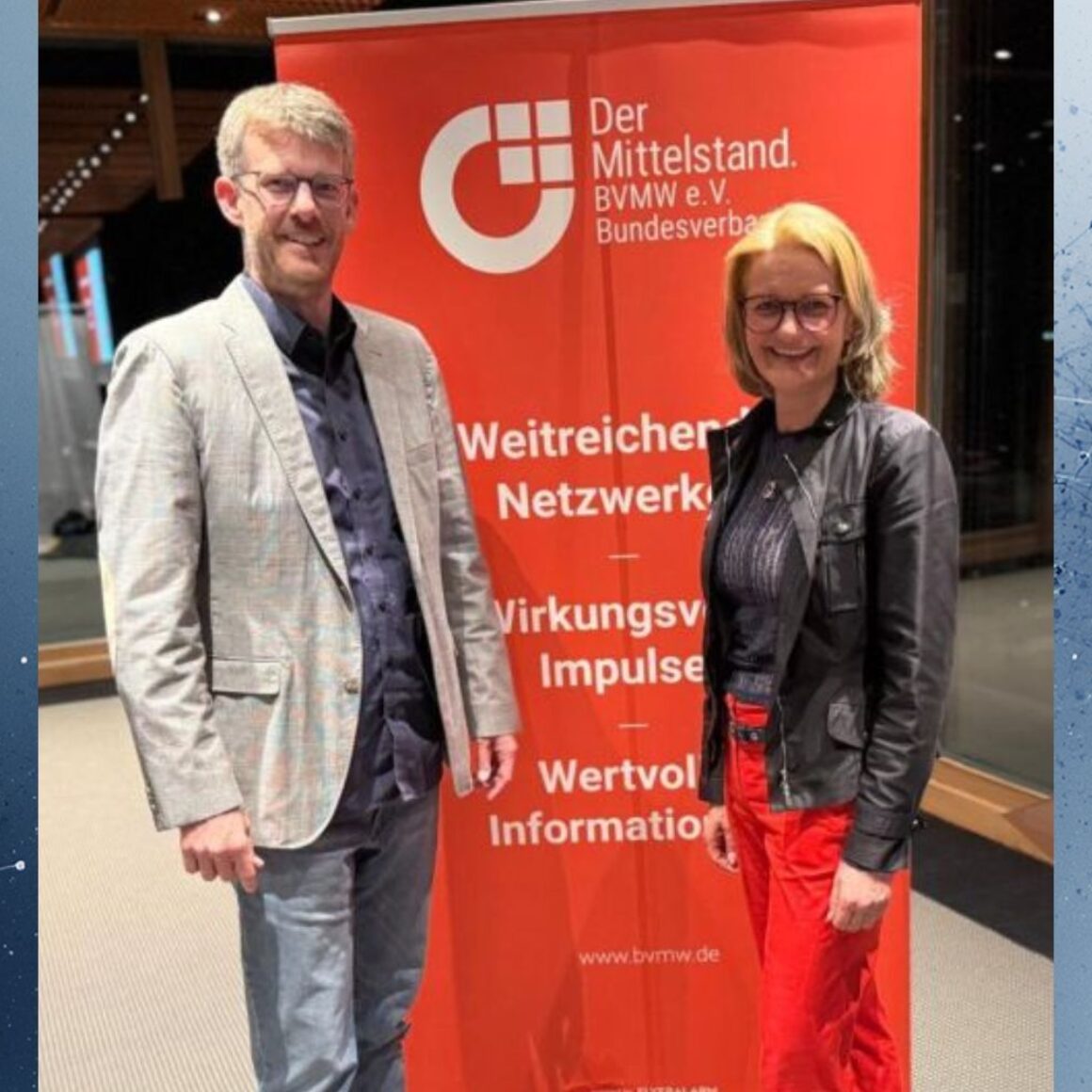 Markus Hübsch und Nadja Satzger vors BVMW Rollup