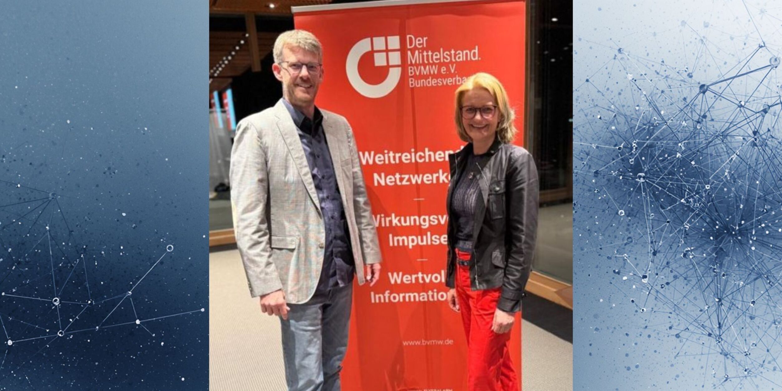 Markus Hübsch und Nadja Satzger vors BVMW Rollup