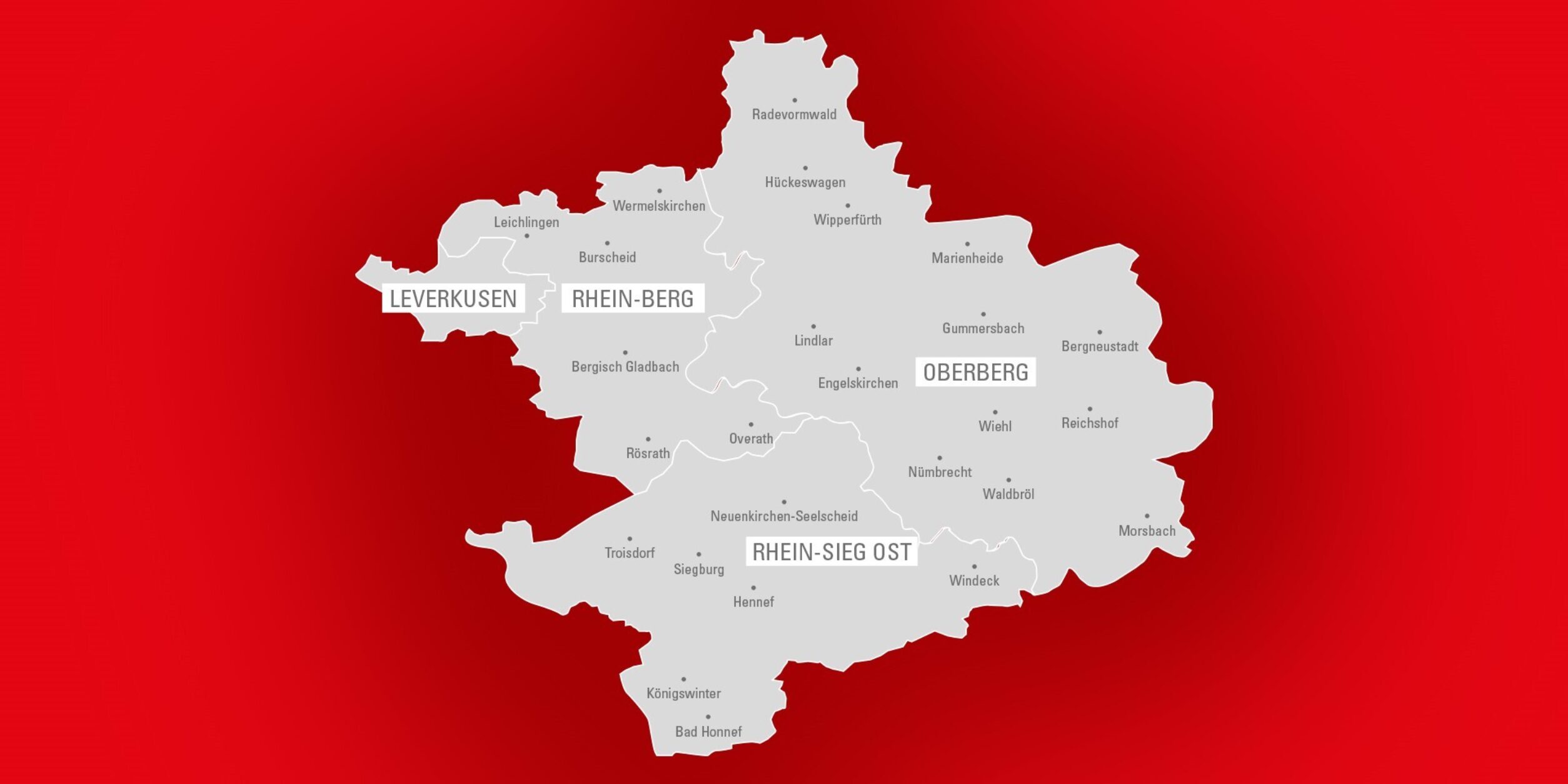 Karte Bergisches Rheinland