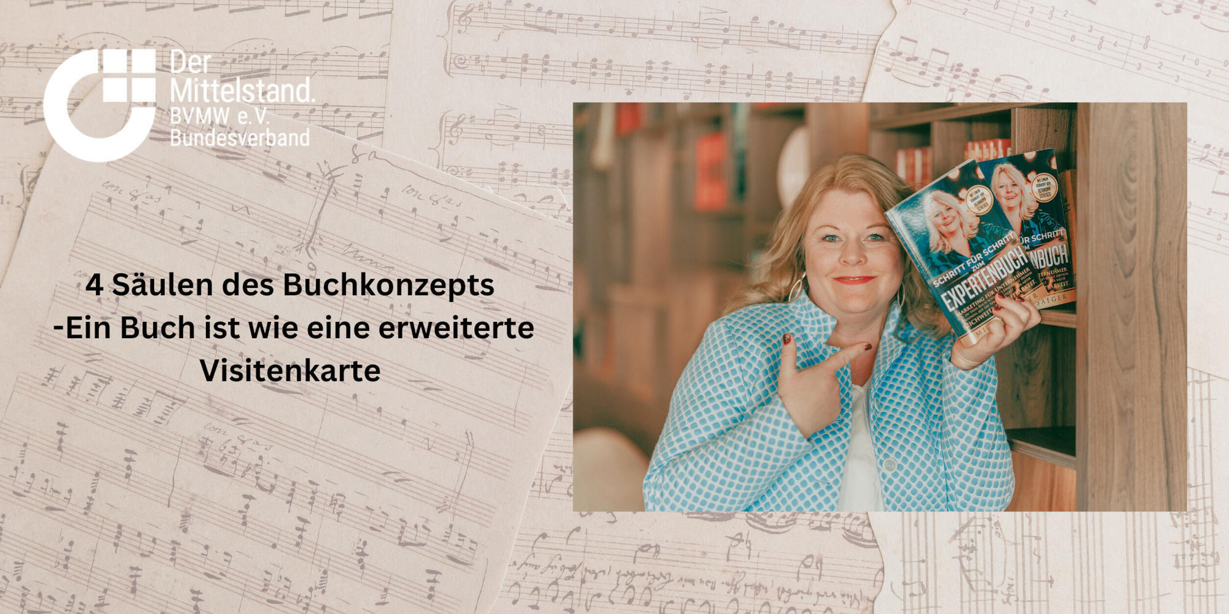 Ankündigung 4 Säulen eines Buchs