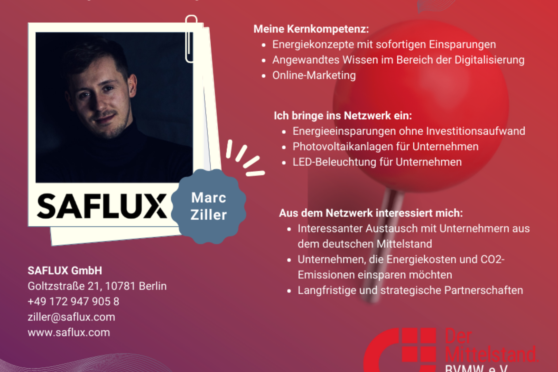 SAFLUX GmbH - Marc Ziller