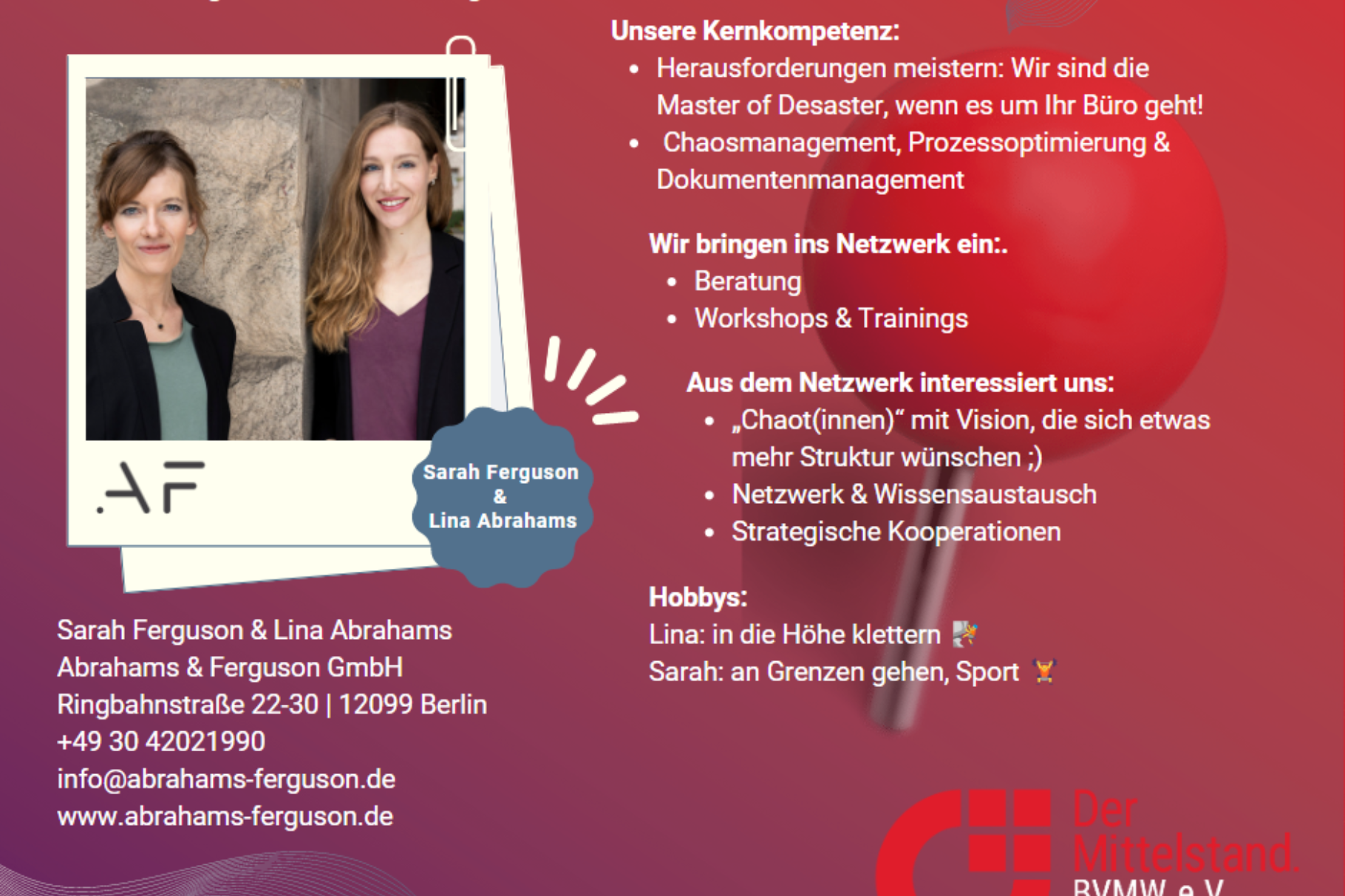 Abrahams Ferguson - Sarah Ferguson & Lina Abrahams