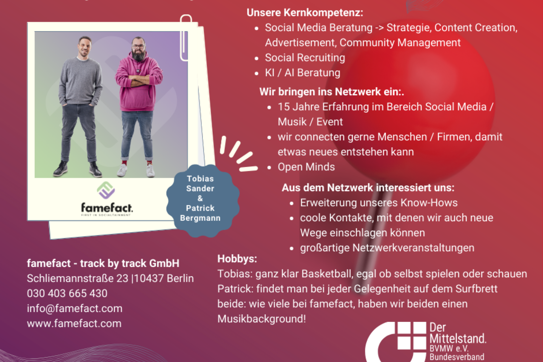 famefact track by track GmbH - Tobias Sander & Patrick Bergmann