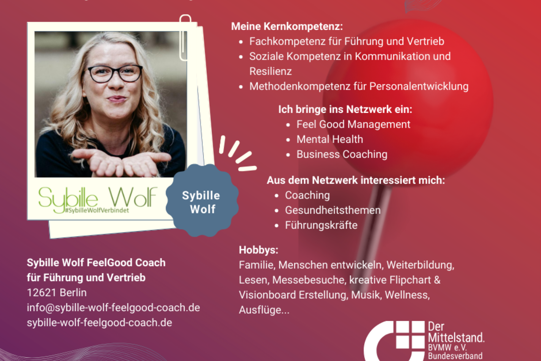 Sybille Wolf FeelGood Coach für Führung und Vertrieb