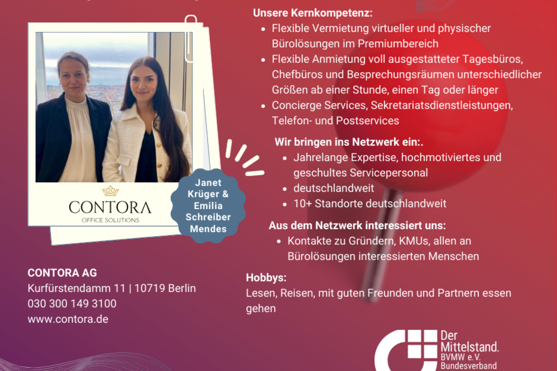 Contora AG - Janet Krüger & Emilia Schreiber Mendes