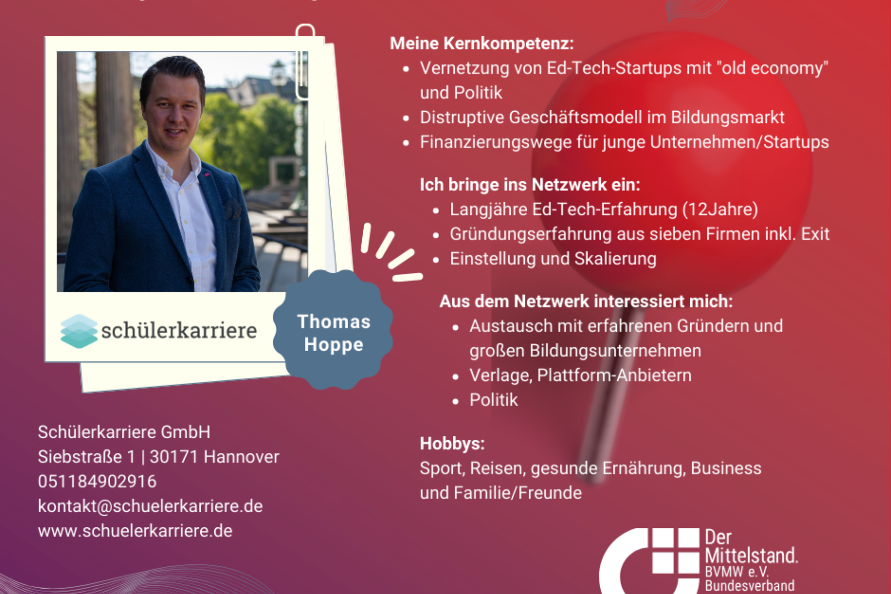 Schülerkarriere GmbH - Thomas Hoppe