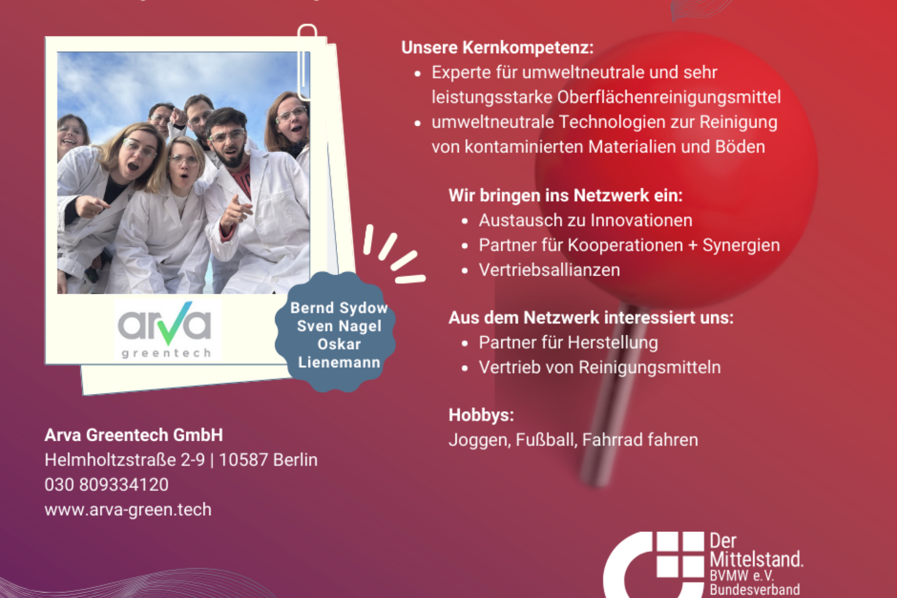 Arva Greentech - Bernd Sydow & Sven Nagel & Oskar Lienemann