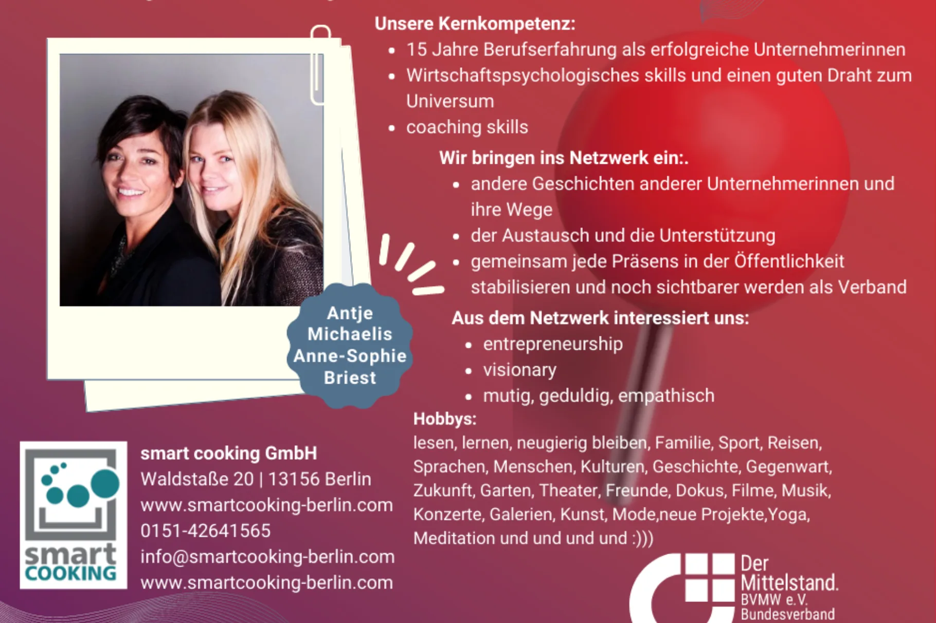 Smart Cooking GmbH - Antje Michaelis & Anne-Sophie Briest
