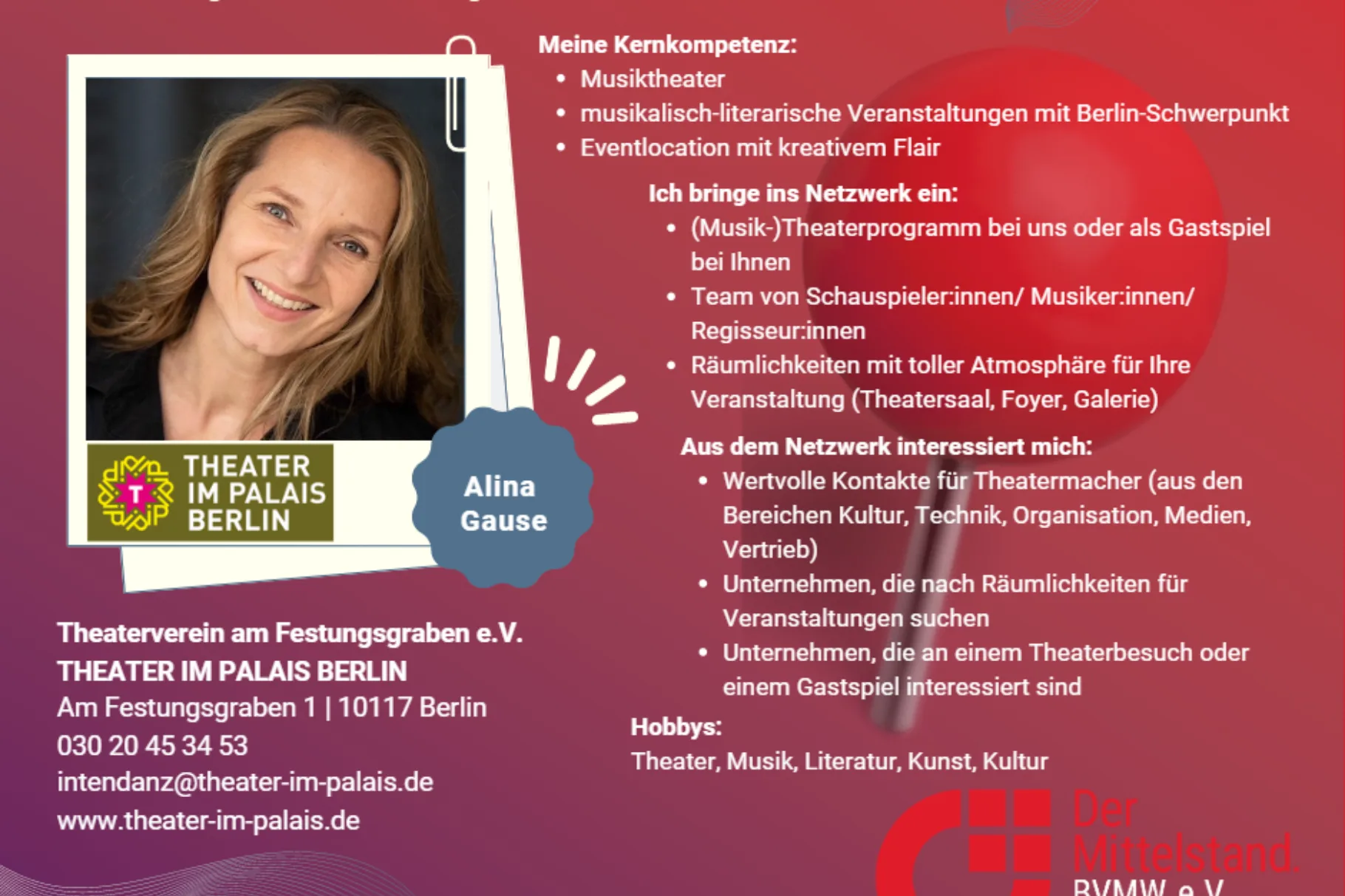 Theaterim Palais Berlin - Alina Gause
