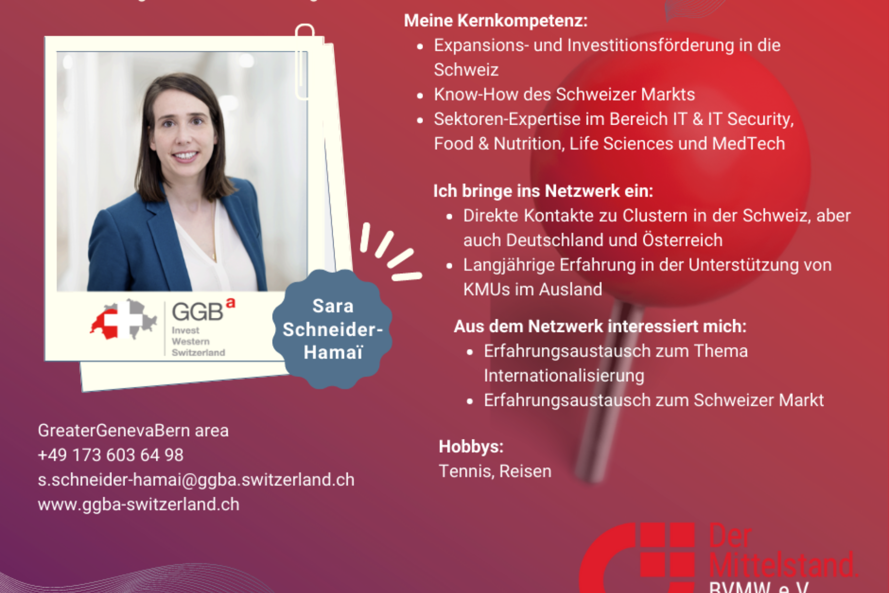 Greater Geneva Bern - Sara Schneider-Hamai