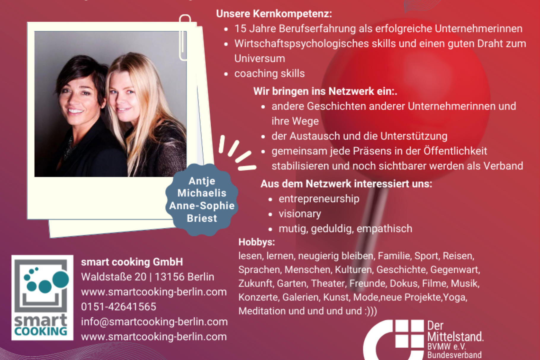 Smart Cooking GmbH - Antje Michaelis & Anne-Sophie Briest