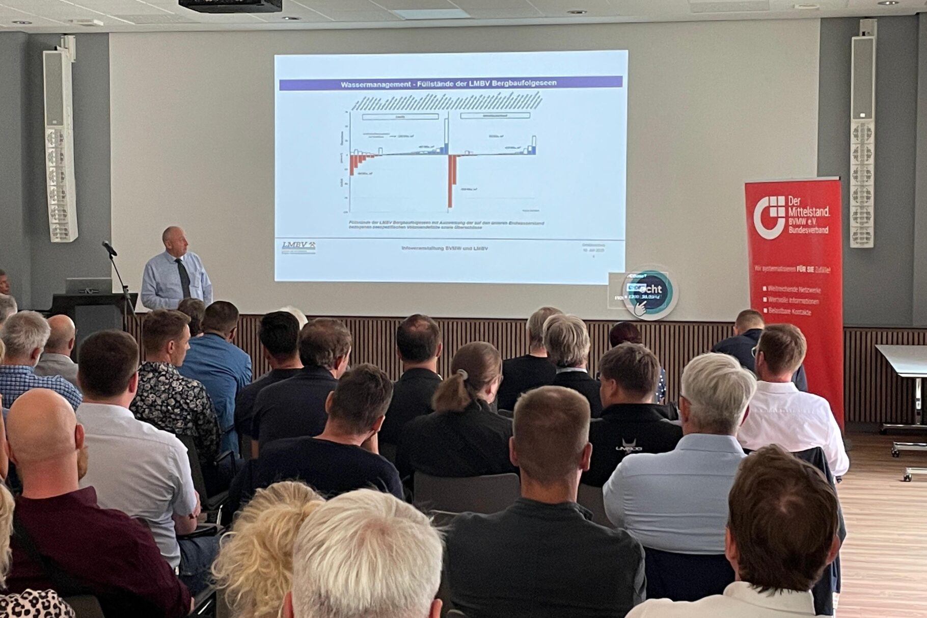Herr Sablotny (Sprecher der Geschäftsführung, LMBV) gibt Einblicke in die Projekte der LMBV