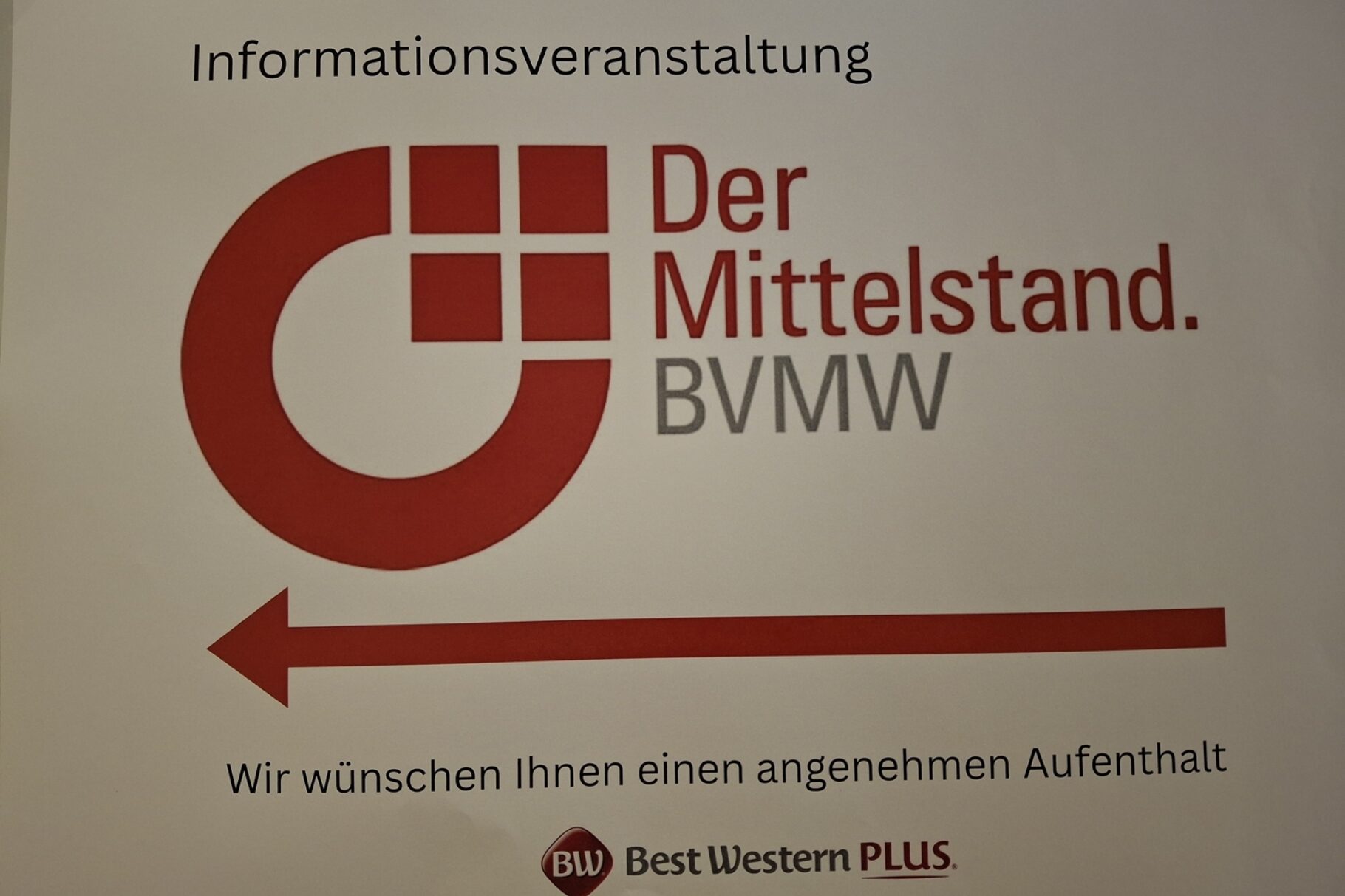 Hinweisschild für die Veranstaltung