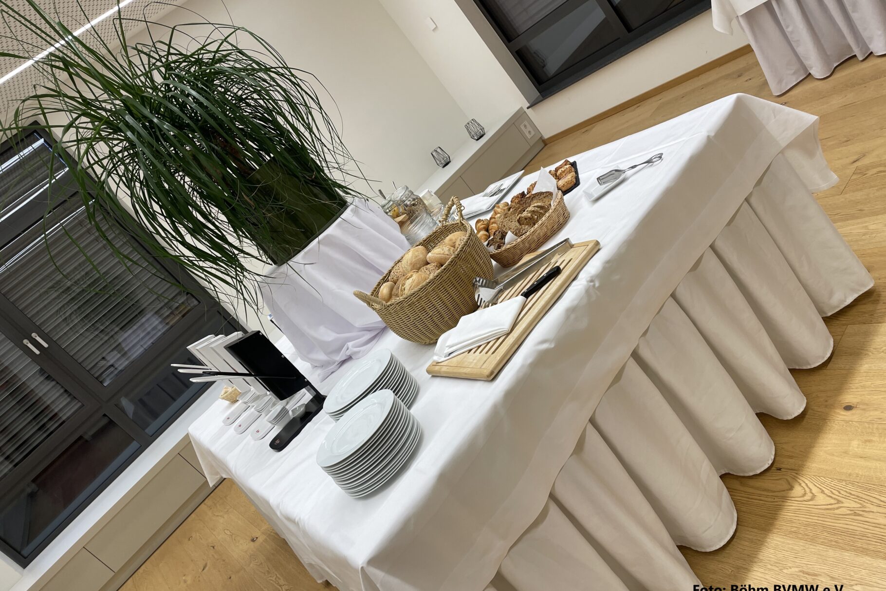 Blick auf das Frühstücks-Buffett