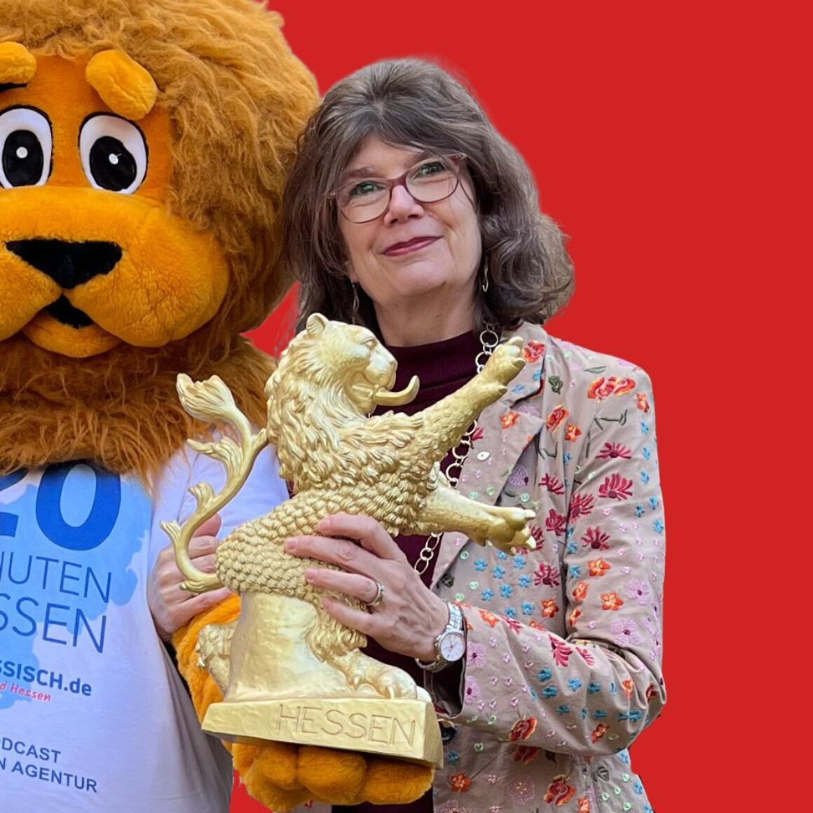 Foto: Cornelia Gärtner mit Hessenlöwe