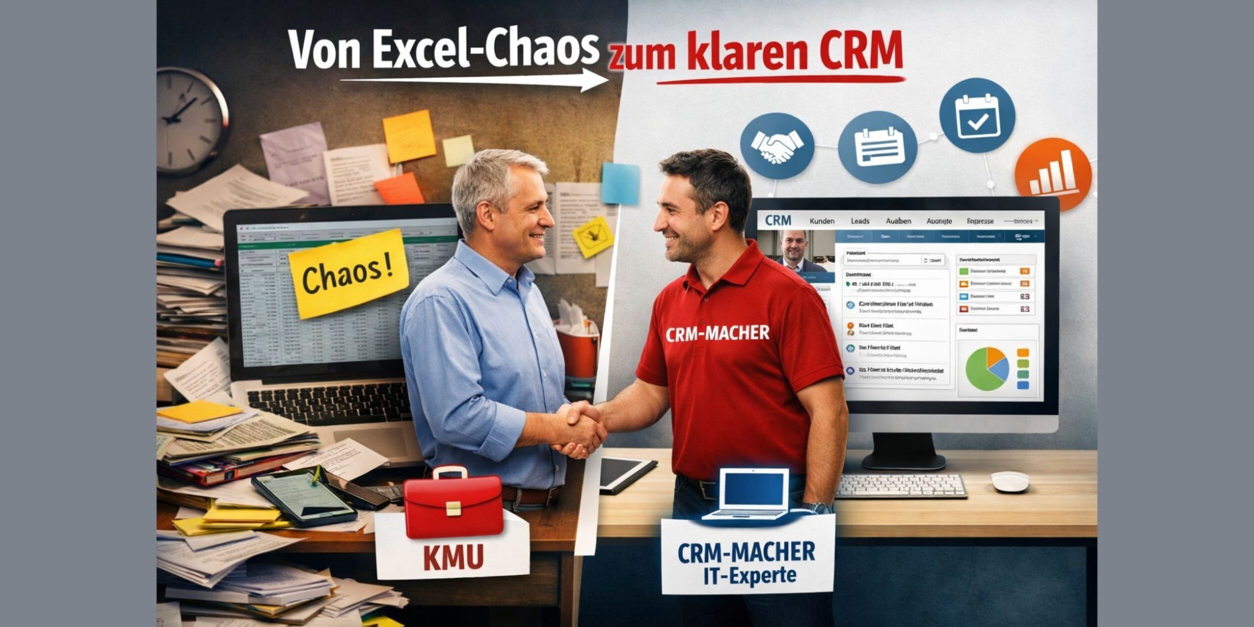 KI-Bild zum Thema: Von Excel-Chaos zum klaren CRM