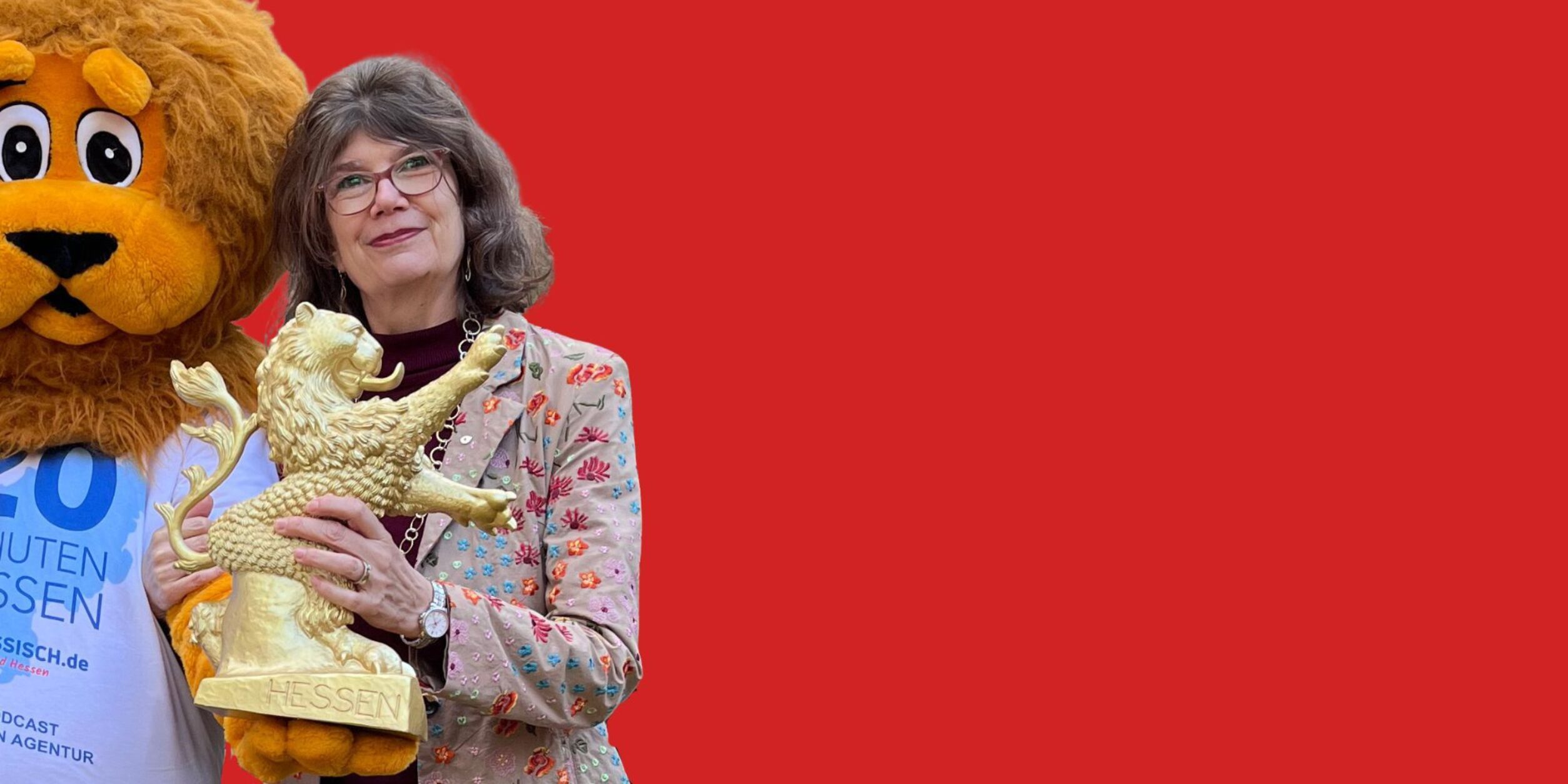 Foto: Cornelia Gärtner mit Hessenlöwe