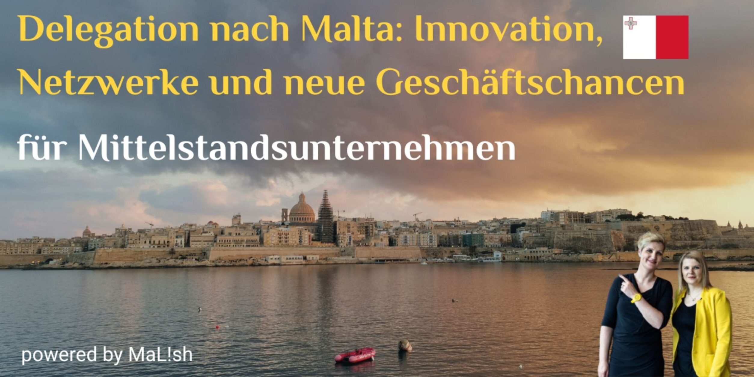 Veranstaltungsplakat: Delegationsreise nach Malta