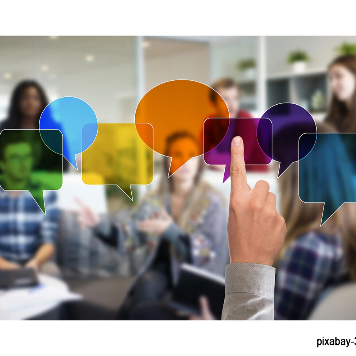 Gruppe Menschen mit Fragen