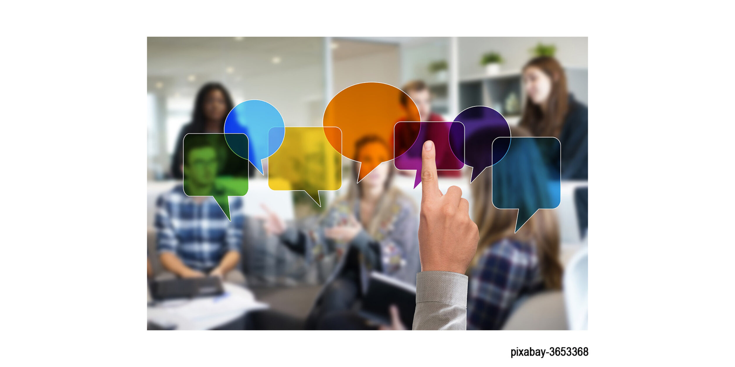 Gruppe Menschen mit Fragen