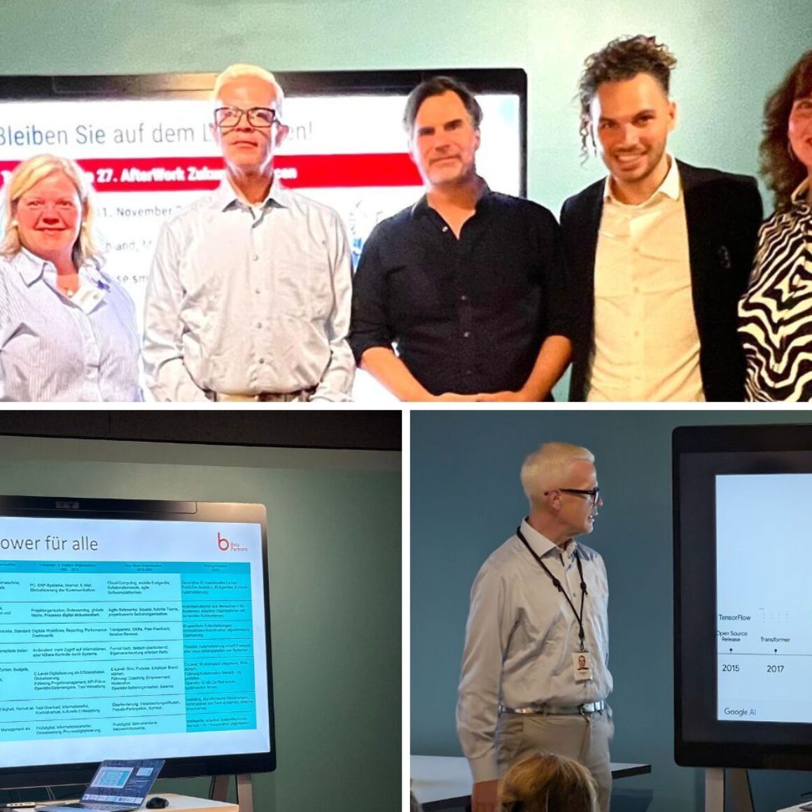 Raster-Fotos Organisatoren, Gastgeber und Referenten AfterWork ZukunftsChancen Nr. 26 vom 14.10.2025