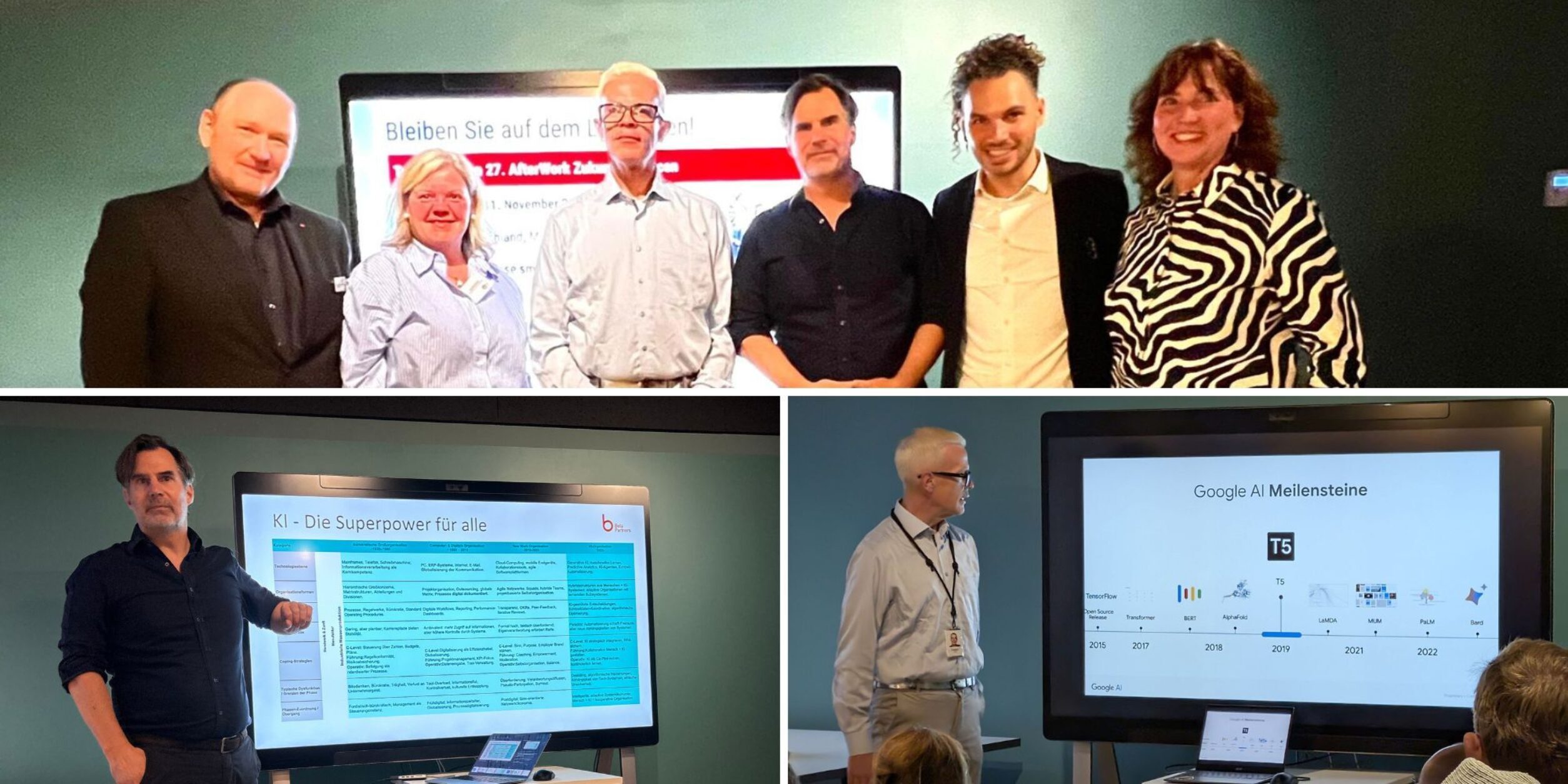 Raster-Fotos Organisatoren, Gastgeber und Referenten AfterWork ZukunftsChancen Nr. 26 vom 14.10.2025