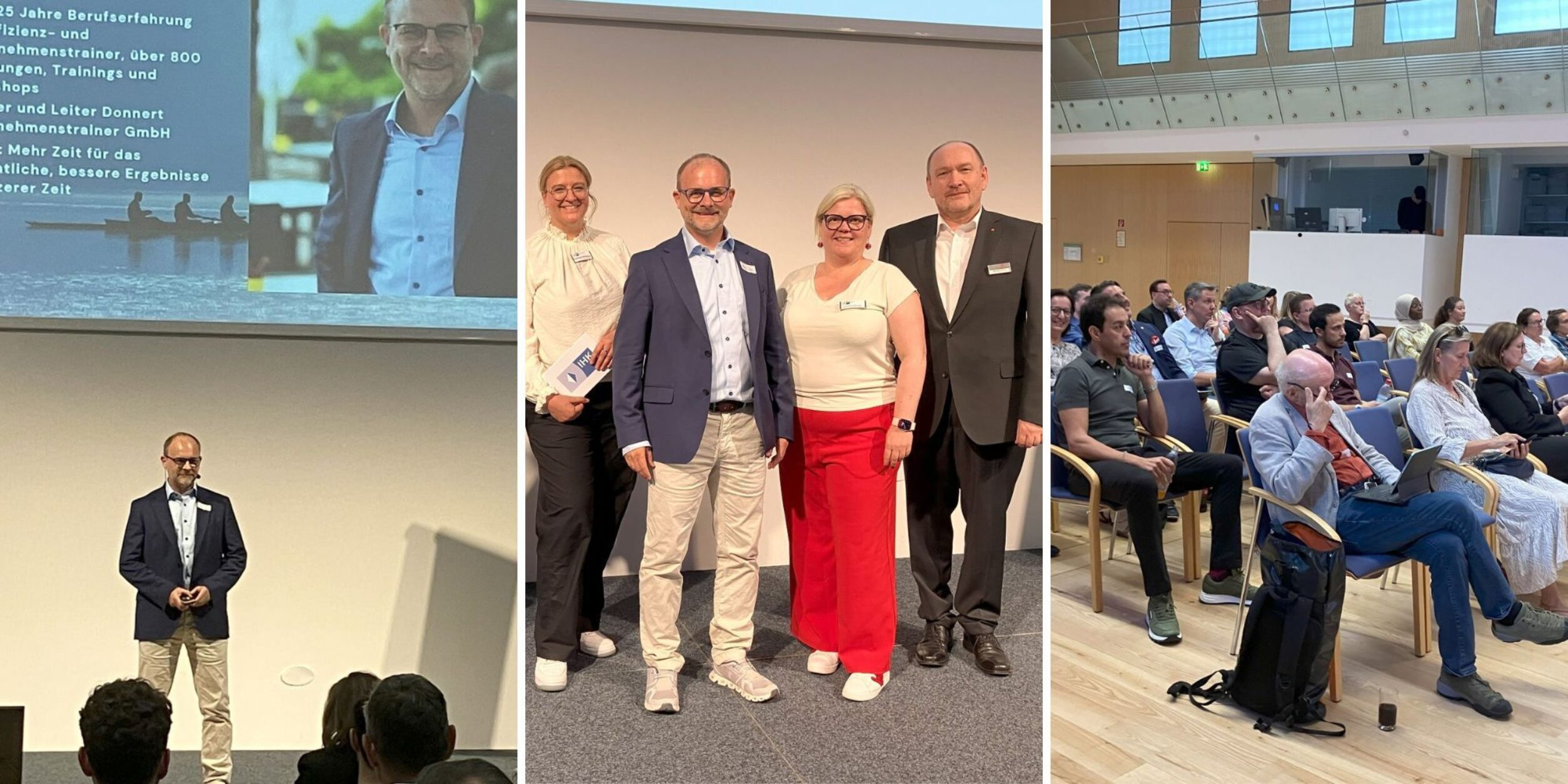 Collage AfterWork ZukunftsChancen mit Referent, Organisatoren und Teilnehmenden