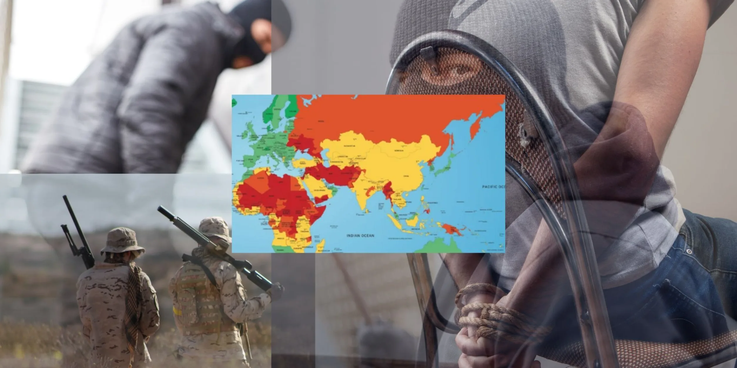 Verbrecher, Soldaten, Entführte, Risiko-Karte der Welt