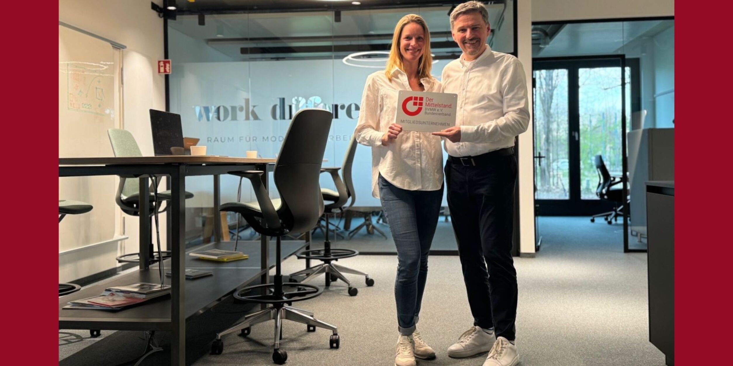 Alexandra Herbold und Stefan Kleinhenz im work different Co-working space in Dachau b. München