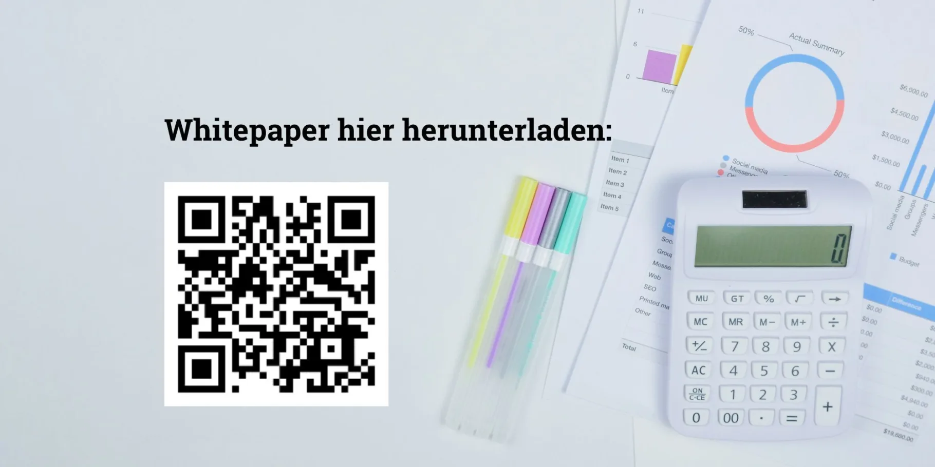 Taschenrechner, Stifte, Unterlagen
