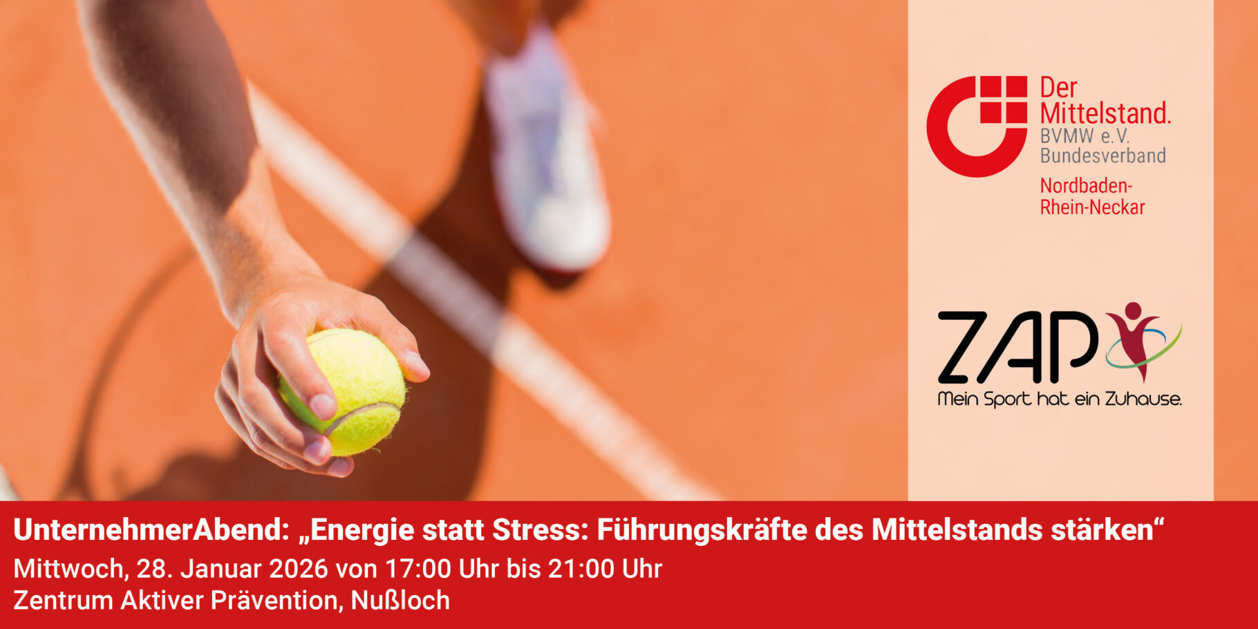 Banner BVMW UnternehmerAbend beim MLP-Cup