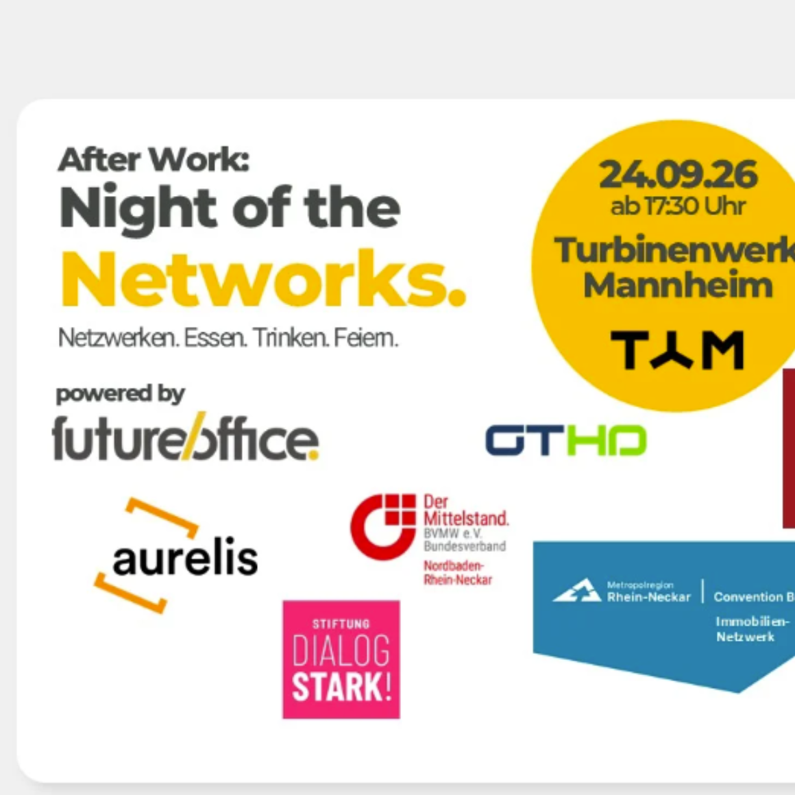 Banner für Night of the Networks 2026 mit Partnerlogos der Veranstaltung