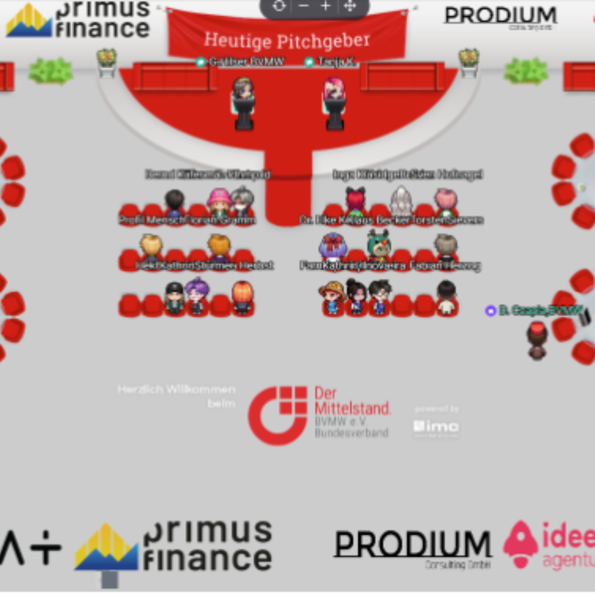 Blick auf die Avatare der Teilnehmer in der Plattform ZEP