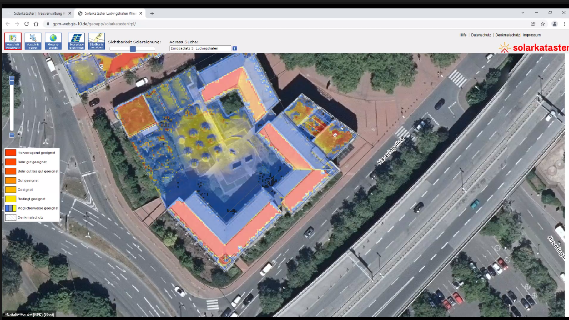 Screenshot von Verwendung einer Wärmebildkamera
