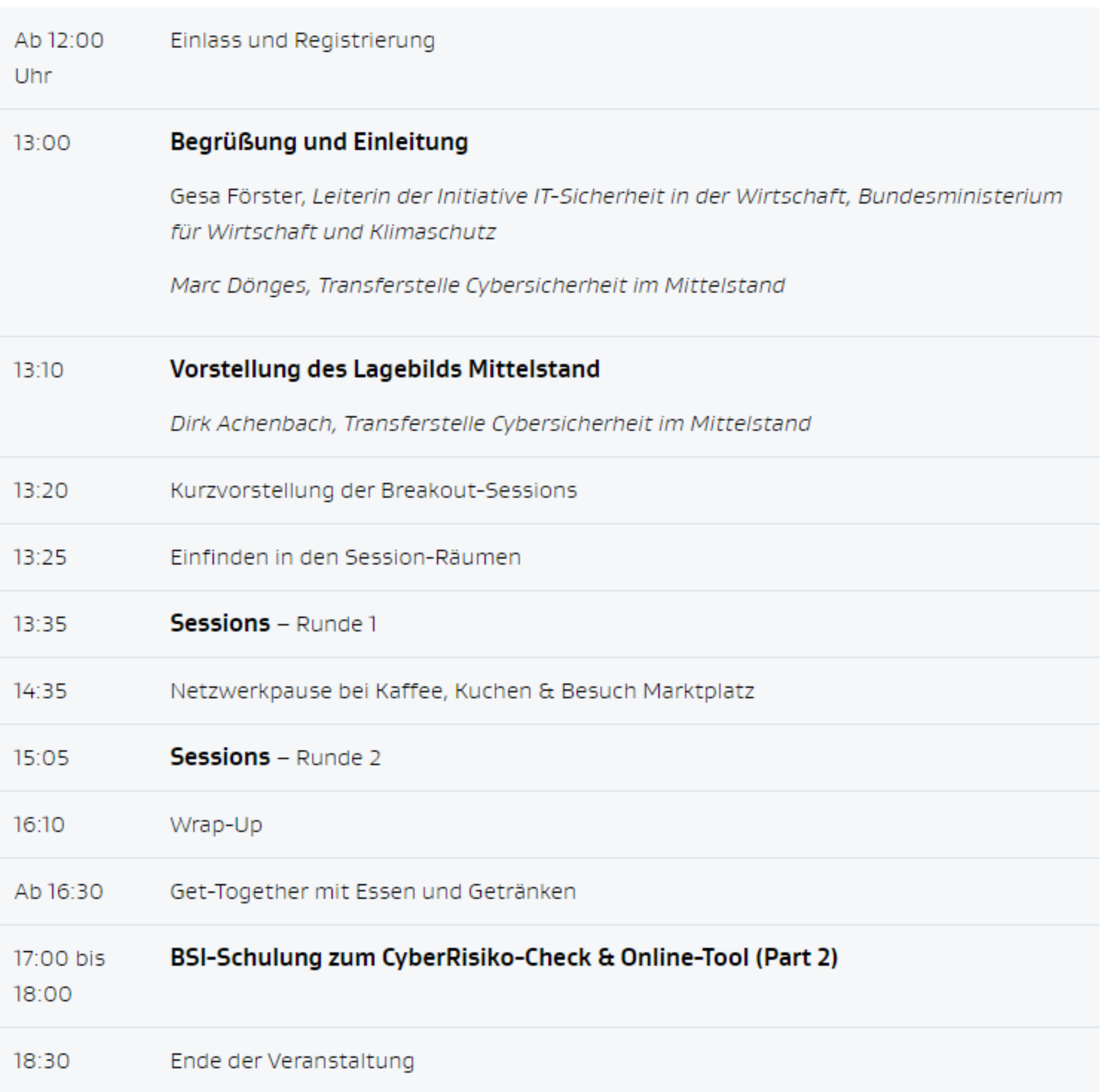 Ausfühliches Programm
