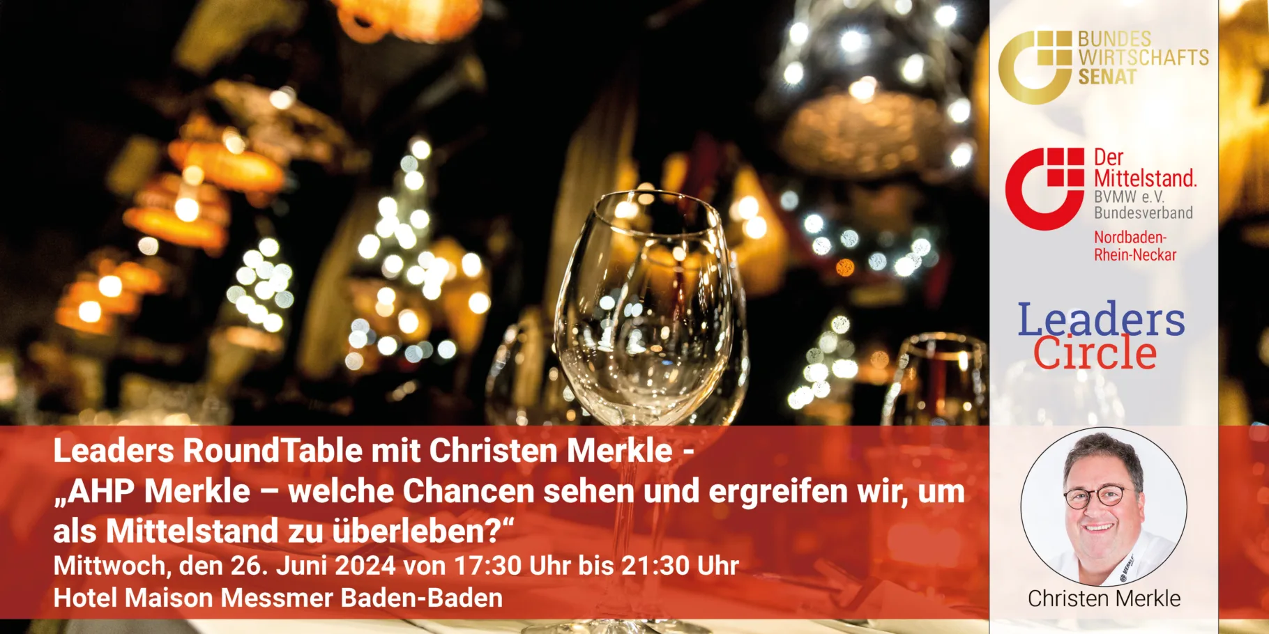 Banner zur Veranstaltung mit Bild und Namen des Referenten
