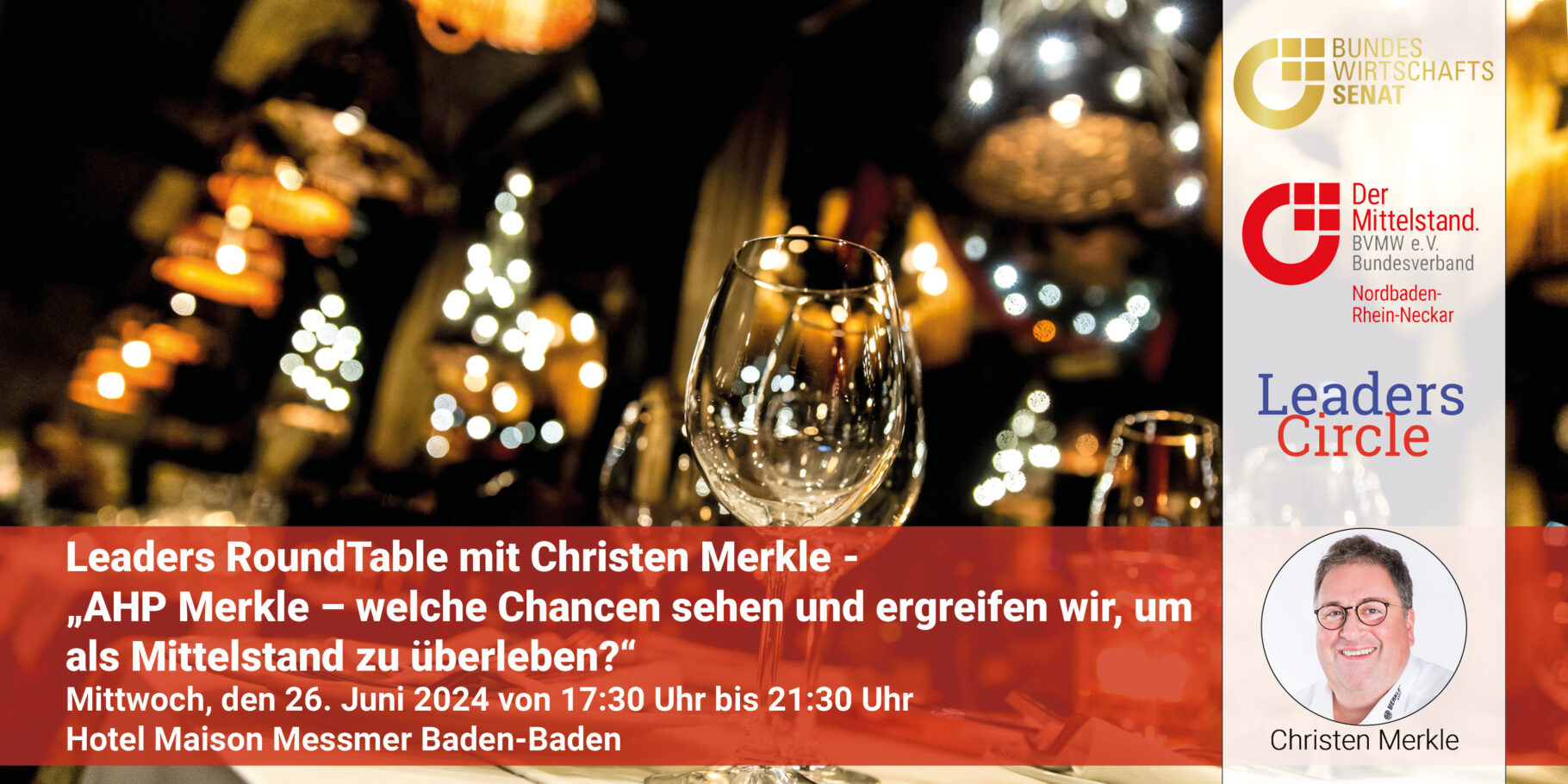 Banner zur Veranstaltung mit Bild und Namen des Referenten