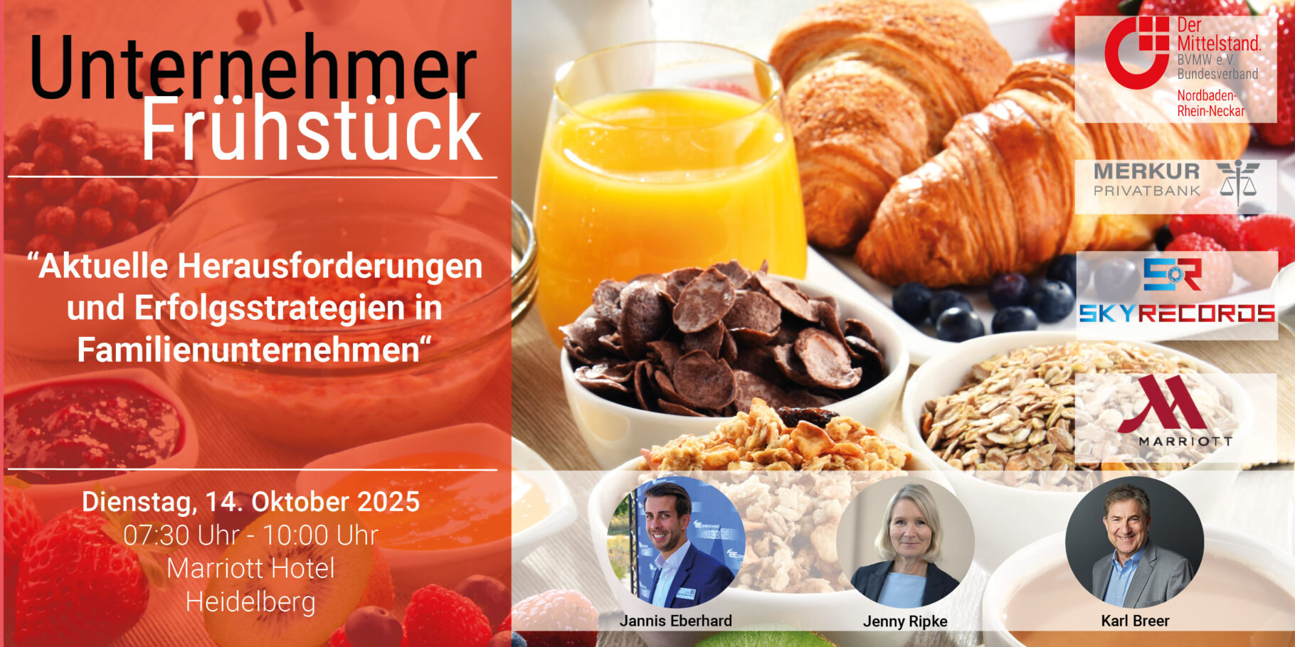 Banner des UnternehmerFrühstücks in Mannheim