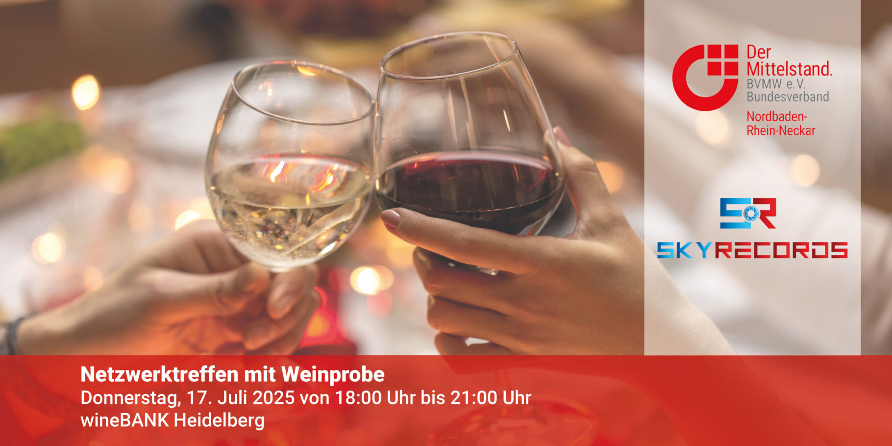 Banner zur Veranstaltung Netzwerktreffen mit Weinprobe