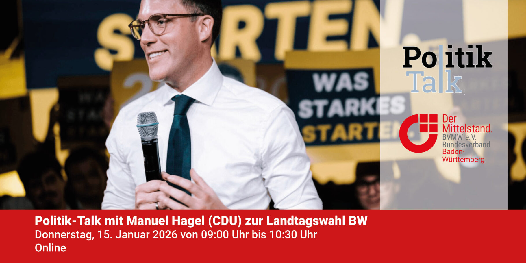 Politik-Talk mit Manuel Hagel (CDU) zur Landtagswahl BW