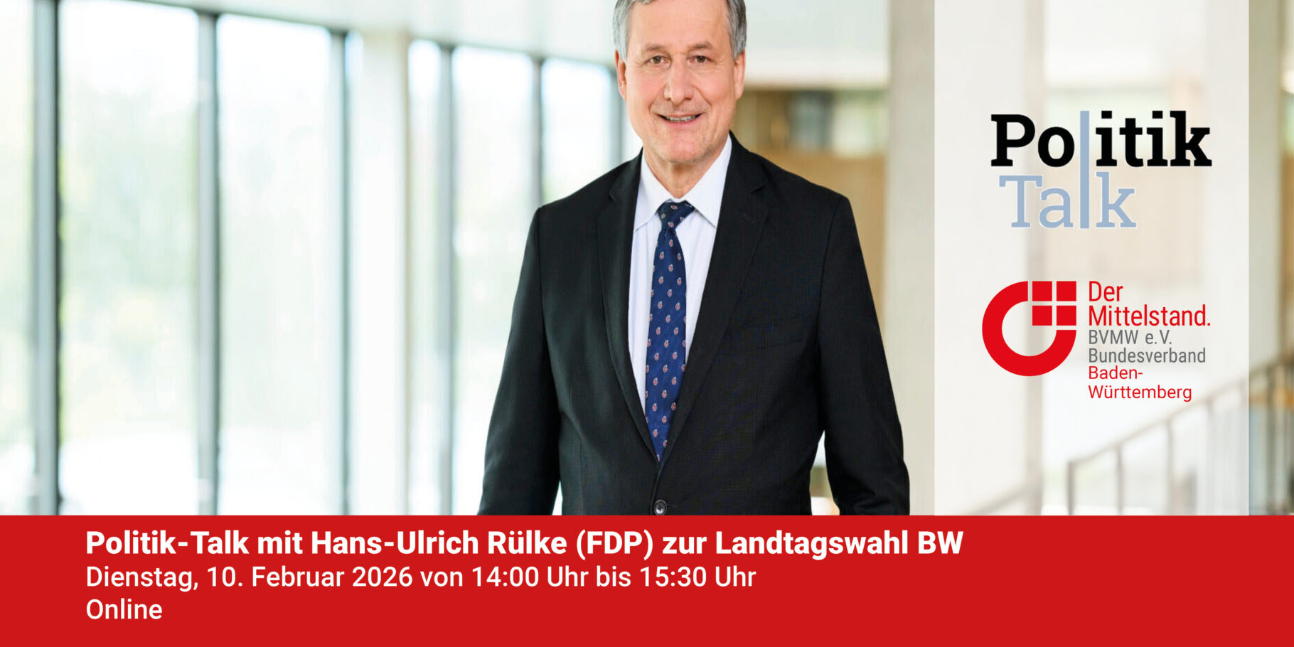 Politik-Talk mit Hans-Ulrich Rülke (FDP) zur Landtagswahl BW