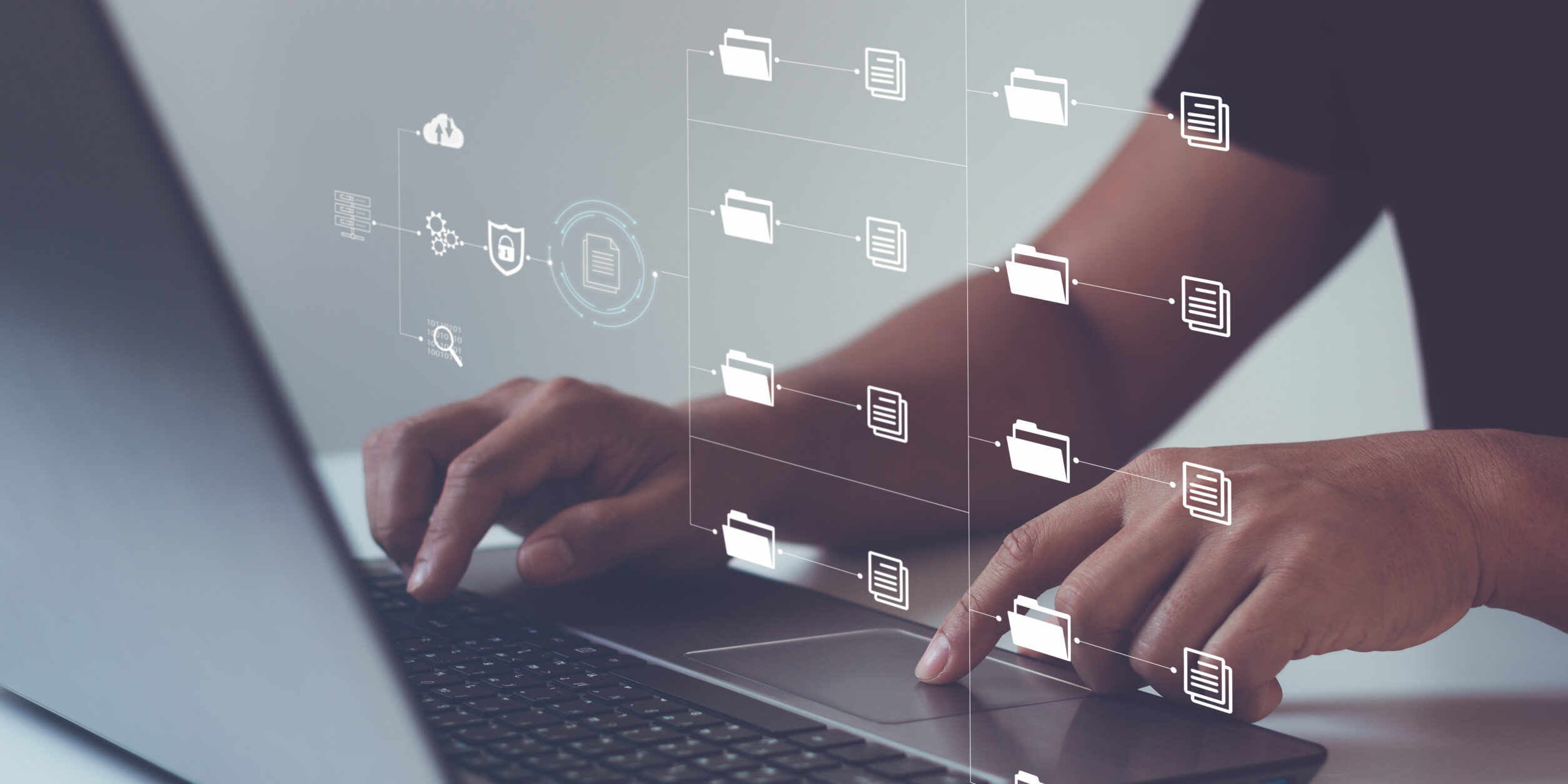 Blick af einen PC wie dokumente abgeordnet werden