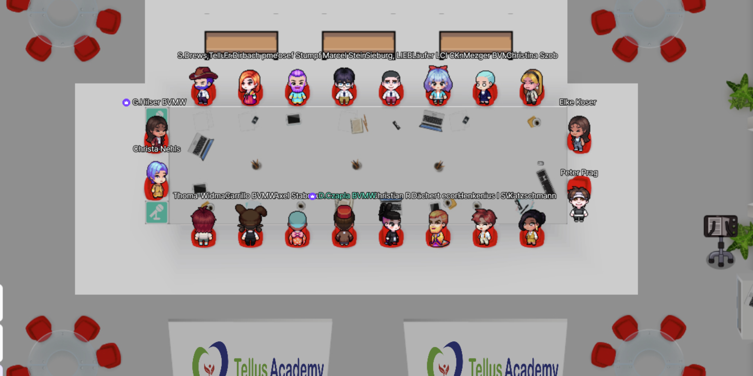 Blick auf die Teilnehmer in der Plattform ZEP