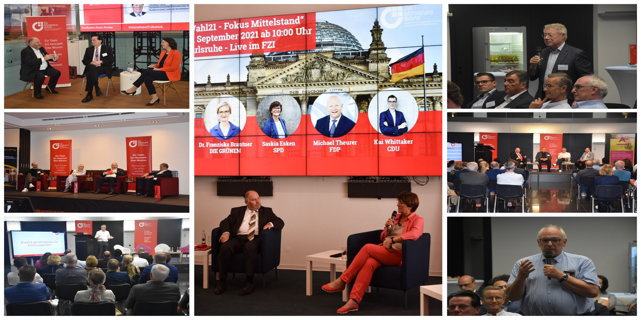 Collage von Posiumsdiskussionen