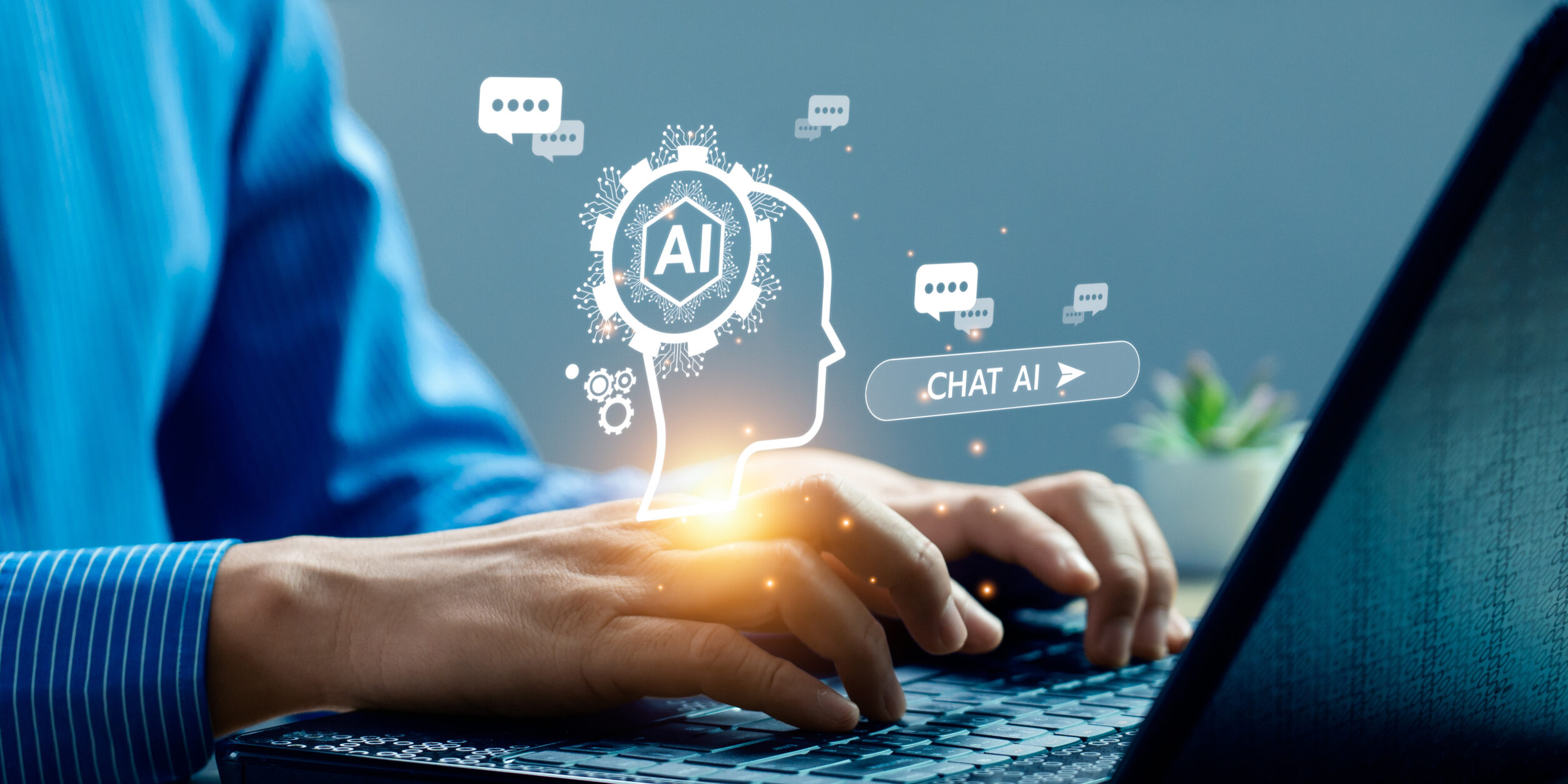 Blick auf einen Laptop der KI verwendet