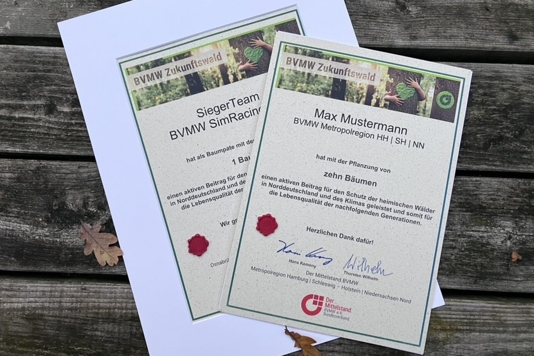 Personalisierte Urkunde Zukunftswald